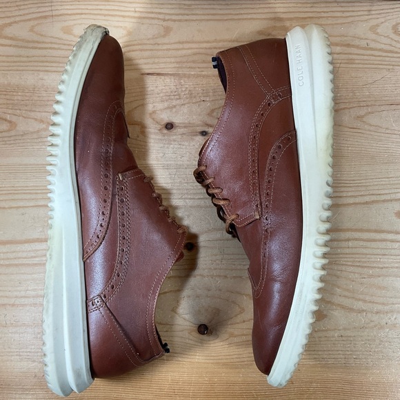 Cole Haan Grand+ Wingtip Oxford Shoes Mens 12 M Brown British Tan Leather C36939 main image 7